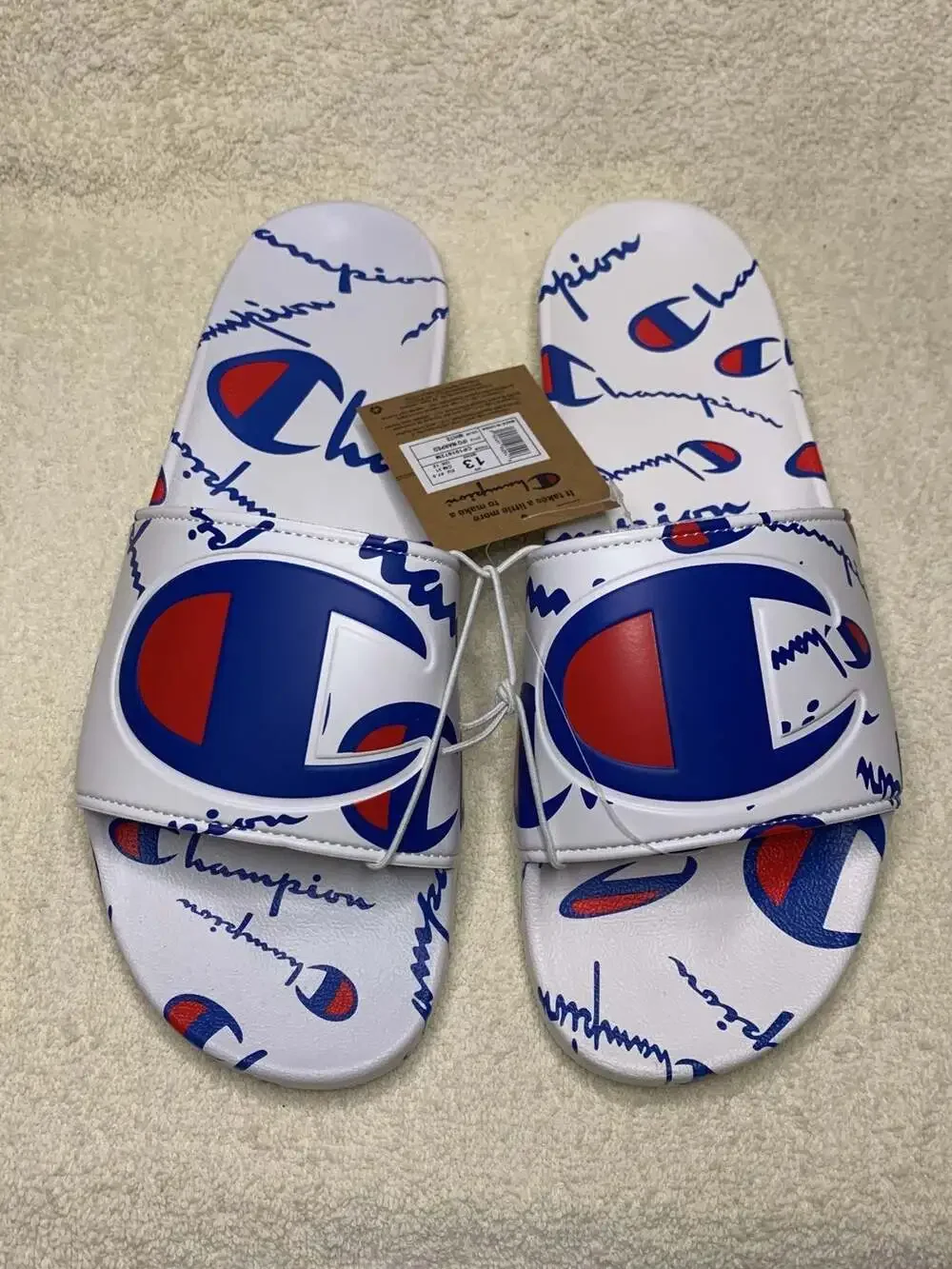 Champion Men's IPO Warped Slides Size 13